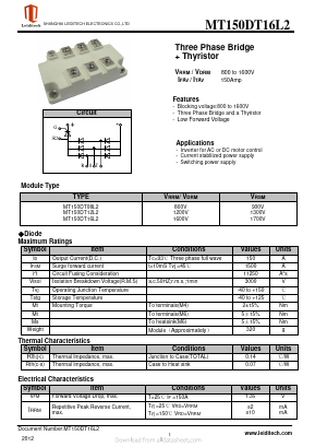 MT150DT16L2 Datasheet PDF Shanghai Leiditech Electronic Technology Co., Ltd
