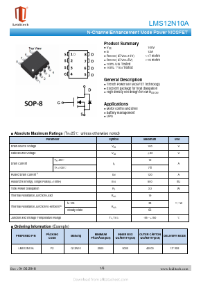 LMS12N10A Datasheet PDF Shanghai Leiditech Electronic Technology Co., Ltd