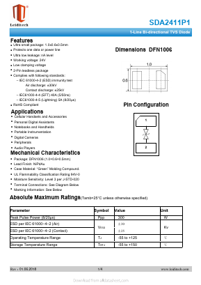 SDA2411P1 Datasheet PDF Shanghai Leiditech Electronic Technology Co., Ltd