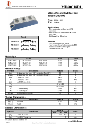 MD60K16D1 Datasheet PDF Shanghai Leiditech Electronic Technology Co., Ltd