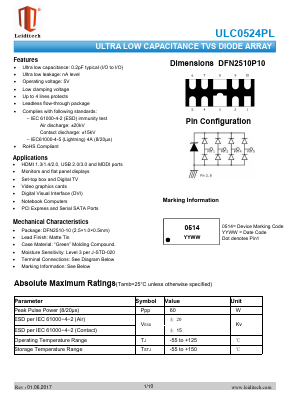 ULC0524PL Datasheet PDF Shanghai Leiditech Electronic Technology Co., Ltd