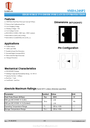 SMDA24SP2 Datasheet PDF Shanghai Leiditech Electronic Technology Co., Ltd