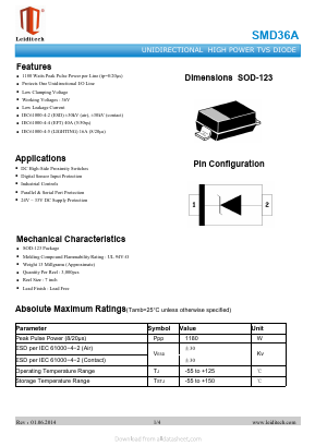 SMD36A Datasheet PDF Shanghai Leiditech Electronic Technology Co., Ltd