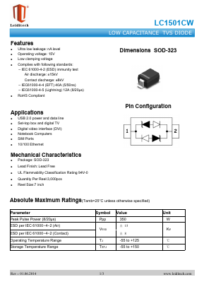 LC1501CW Datasheet PDF Shanghai Leiditech Electronic Technology Co., Ltd