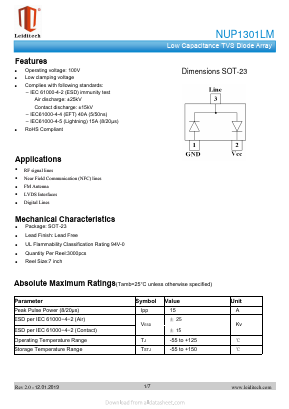 NUP1301LM Datasheet PDF Shanghai Leiditech Electronic Technology Co., Ltd