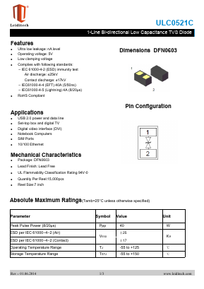 ULC0521C Datasheet PDF Shanghai Leiditech Electronic Technology Co., Ltd