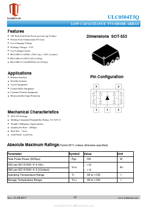 ULC0504T5Q Datasheet PDF Shanghai Leiditech Electronic Technology Co., Ltd