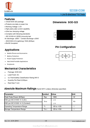 SD3381D3W Datasheet PDF Shanghai Leiditech Electronic Technology Co., Ltd