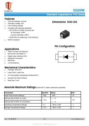 SD20W Datasheet PDF Shanghai Leiditech Electronic Technology Co., Ltd