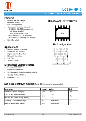 LC3304NP10 Datasheet PDF Shanghai Leiditech Electronic Technology Co., Ltd