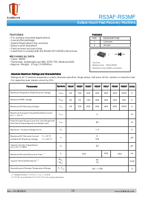 RS3MF Datasheet PDF Shanghai Leiditech Electronic Technology Co., Ltd