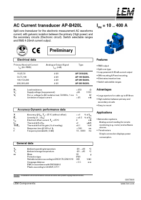 AP200B420L Datasheet PDF LEM Industrial