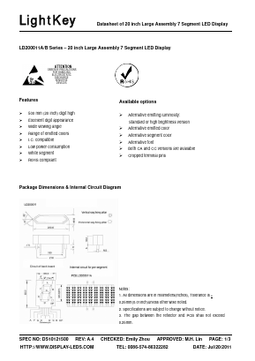 LD200011AUB Datasheet PDF LightKey Optoelectronics Ltd.