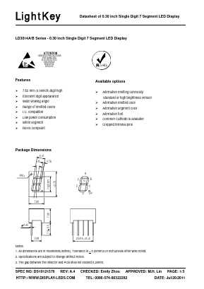 LD3014AB Datasheet PDF LightKey Optoelectronics Ltd.