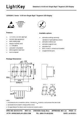 LD5022KL Datasheet PDF LightKey Optoelectronics Ltd.