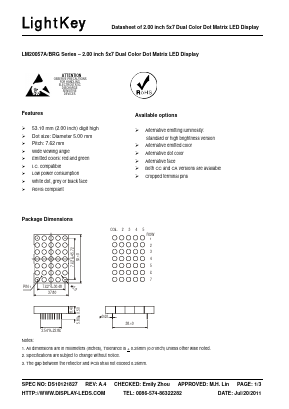 LM20057DURUG Datasheet PDF LightKey Optoelectronics Ltd.