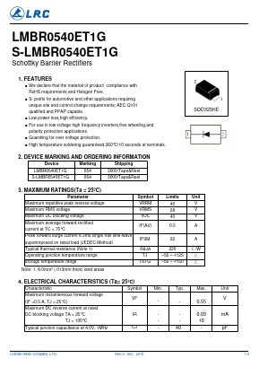 LMBR0540ET1G Datasheet PDF Leshan Radio Company,Ltd