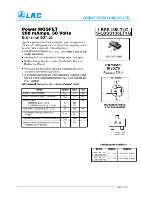 S-LBSS138LT1G Datasheet PDF Leshan Radio Company,Ltd