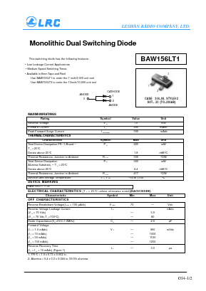 BAW156LT1 Datasheet PDF Leshan Radio Company,Ltd