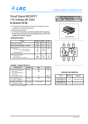 S-L2N7002DW1T1G Datasheet PDF Leshan Radio Company,Ltd