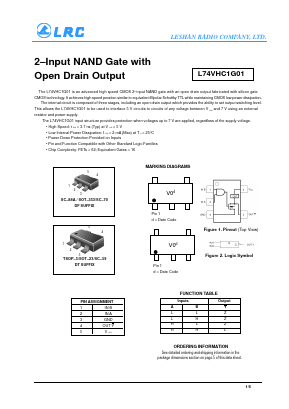 L74VHC1G01DFT4 Datasheet PDF Leshan Radio Company,Ltd