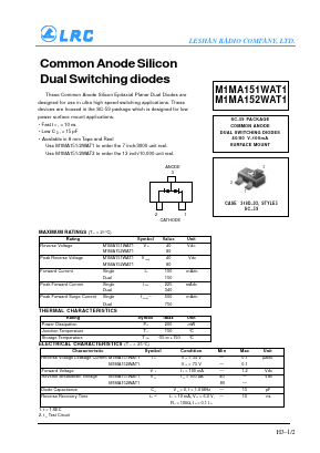 M1MA151WAT1 Datasheet PDF Leshan Radio Company,Ltd