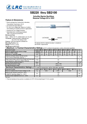 SB2100 Datasheet PDF Leshan Radio Company,Ltd