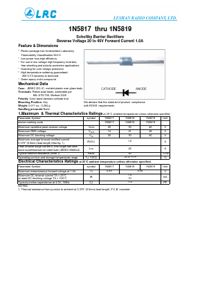 1N5818 Datasheet PDF Leshan Radio Company,Ltd