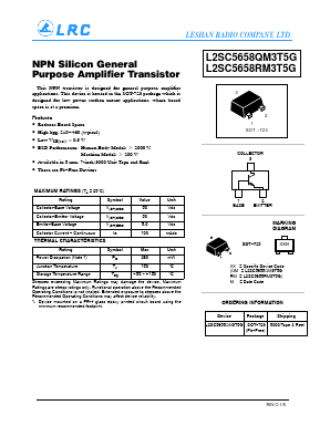L2SC5658RM3T5G Datasheet PDF Leshan Radio Company,Ltd