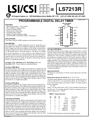 LS7213R Datasheet PDF LSI Computer Systems