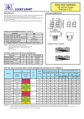 KW2-502A3 Datasheet PDF Lucky Light Electronic