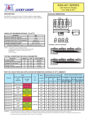 KW4-401 Datasheet PDF Lucky Light Electronic