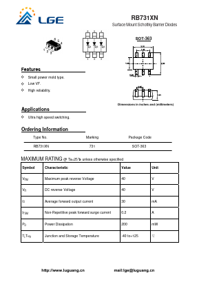 RB731XN Datasheet PDF Shenzhen Luguang Electronic Technology Co., Ltd