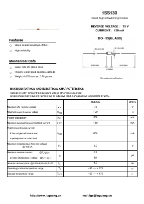 1SS130 Datasheet PDF Shenzhen Luguang Electronic Technology Co., Ltd