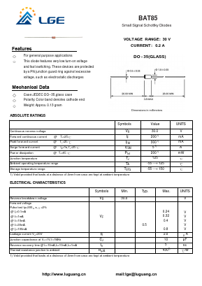 BAT85 Datasheet PDF Shenzhen Luguang Electronic Technology Co., Ltd