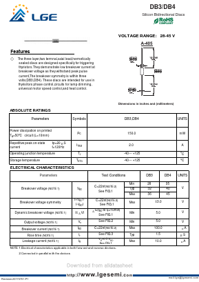 DB3 Datasheet PDF Shenzhen Luguang Electronic Technology Co., Ltd