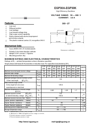 EGP30A Datasheet PDF Shenzhen Luguang Electronic Technology Co., Ltd