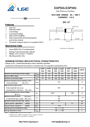 EGP50A Datasheet PDF Shenzhen Luguang Electronic Technology Co., Ltd