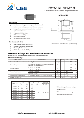 FM4001-M Datasheet PDF Shenzhen Luguang Electronic Technology Co., Ltd