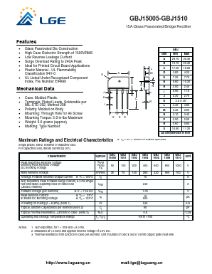 GBJ1501 Datasheet PDF Shenzhen Luguang Electronic Technology Co., Ltd