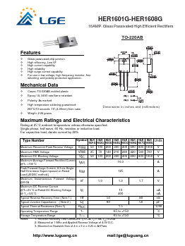 HER1601G Datasheet PDF Shenzhen Luguang Electronic Technology Co., Ltd