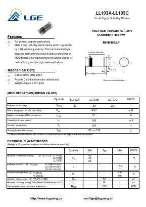 LL103A Datasheet PDF Shenzhen Luguang Electronic Technology Co., Ltd