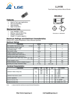 LL4150 Datasheet PDF Shenzhen Luguang Electronic Technology Co., Ltd