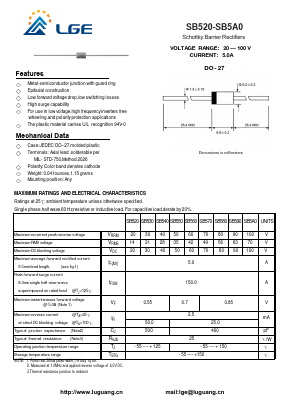 SB530 Datasheet PDF Shenzhen Luguang Electronic Technology Co., Ltd