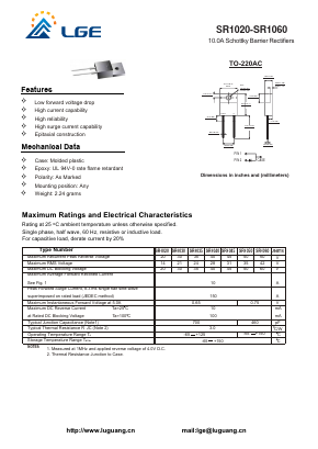 SR1060 Datasheet PDF Shenzhen Luguang Electronic Technology Co., Ltd