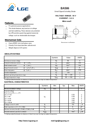 BAS86 Datasheet PDF Shenzhen Luguang Electronic Technology Co., Ltd