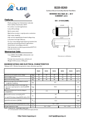 B220 Datasheet PDF Shenzhen Luguang Electronic Technology Co., Ltd