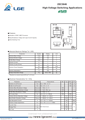 2SC3646 Datasheet PDF Shenzhen Luguang Electronic Technology Co., Ltd