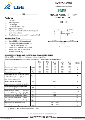 BYV12 Datasheet PDF Shenzhen Luguang Electronic Technology Co., Ltd