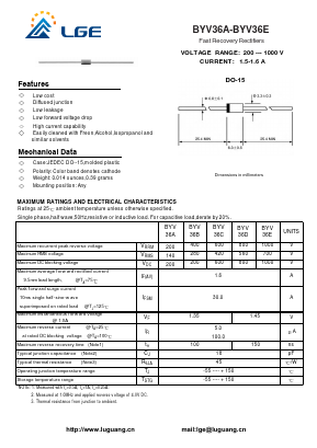 BYV36E Datasheet PDF Shenzhen Luguang Electronic Technology Co., Ltd